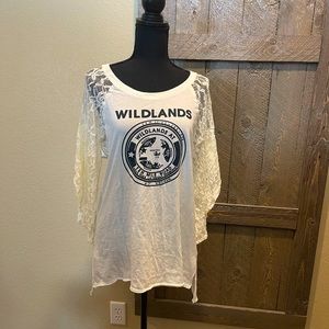 Free People 3/4 length lace sleeve tee shirt